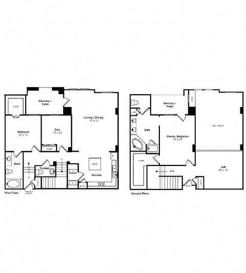 Floor plan for 3 beds, 2.5 baths, 2074 sqft